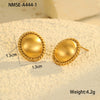 Wholesale Women's Stainless Steel 18K Electroplated Geometric Earrings Fashion Style Brushed Metal Finish