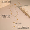 Wholesale Women's Stainless Steel 18K Electroplated Geometric Pattern Yshaped Doublelayer Star Necklace
