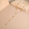 Wholesale Women's Stainless Steel 18K Electroplated Geometric Pattern Yshaped Doublelayer Star Necklace