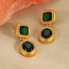 Wholesale Women's Stainless Steel 18K Electroplated Geometric Retro Earrings