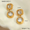 Wholesale Women's Stainless Steel 18K Electroplated Geometric Retro Earrings