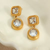 Wholesale Women's Stainless Steel 18K Electroplated Geometric Retro Earrings