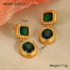 Wholesale Women's Stainless Steel 18K Electroplated Geometric Retro Earrings
