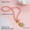 Wholesale Women's Stainless Steel 18K Electroplated Geometric Sun Pendant Necklace In Creamy Sweet Style