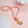Wholesale Women's Stainless Steel 18K Electroplated Geometric Sun Pendant Necklace In Creamy Sweet Style