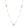Wholesale Women's Stainless Steel 18K Electroplated Geometric Threelayer Glass Pearl Stacking Necklace