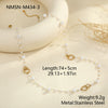 Wholesale Women's Stainless Steel 18K Electroplated Geometric Threelayer Glass Pearl Stacking Necklace
