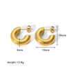 Wholesale Women's Stainless Steel 18K Electroplated Hollow Geometric U Shaped Light Luxury Fashionable Earrings