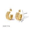 Wholesale Women's Stainless Steel 18K Electroplated Hollow Geometric U Shaped Light Luxury Fashionable Earrings