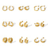 Wholesale Women's Stainless Steel 18K Electroplated Hollow Geometric U Shaped Light Luxury Fashionable Earrings