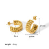 Wholesale Women's Stainless Steel 18K Electroplated Hollow Geometric U Shaped Light Luxury Fashionable Earrings