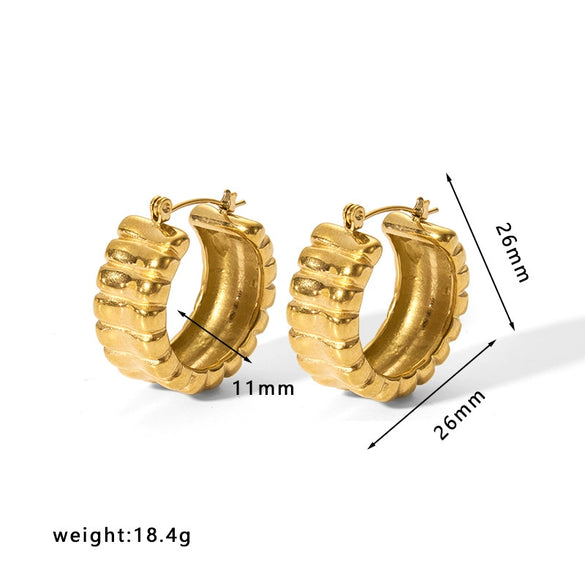 Wholesale Women's Stainless Steel 18K Electroplated Hollow Geometric U Shaped Light Luxury Fashionable Earrings