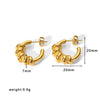 Wholesale Women's Stainless Steel 18K Electroplated Hollow Geometric U Shaped Light Luxury Fashionable Earrings