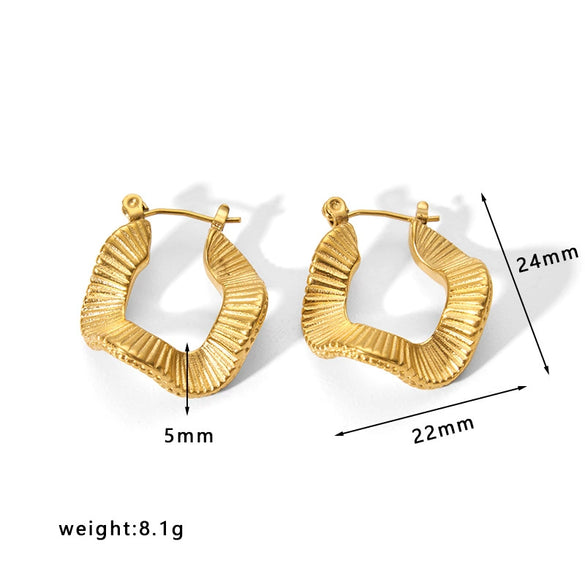 Wholesale Women's Stainless Steel 18K Electroplated Hollow Geometric U Shaped Light Luxury Fashionable Earrings