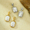 Wholesale Women's Stainless Steel 18K French Retro Baroque Pearl Geometric Pendant Earrings With Electroplating