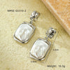 Wholesale Women's Stainless Steel 18K French Retro Baroque Pearl Geometric Pendant Earrings With Electroplating