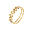Wholesale Women's Stainless Steel 18K Gold Electroplated Flower Zircon Open Bracelet Highend Jewelry