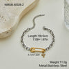 Wholesale Women's Stainless Steel 18K Gold Electroplated Geometric Cross Bracelet With Pin Embellishments