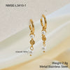 Wholesale Women's Stainless Steel 18K Gold Electroplated Geometric Heart Earrings