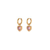 Wholesale Women's Stainless Steel 18K Gold Electroplated Geometric Heart Earrings