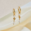 Wholesale Women's Stainless Steel 18K Gold Electroplated Geometric Heart Earrings