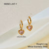 Wholesale Women's Stainless Steel 18K Gold Electroplated Geometric Heart Earrings