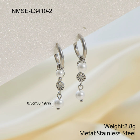 Wholesale Women's Stainless Steel 18K Gold Electroplated Geometric Heart Earrings