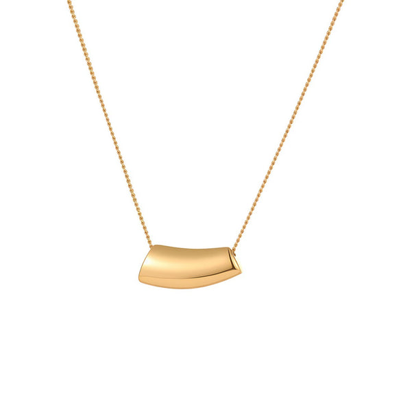 Wholesale Women's Stainless Steel 18K Gold Electroplated Geometric Hollow Necklace For Clavicle