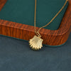 Wholesale Women's Stainless Steel 18K Gold Electroplated Geometric Scallop Fanshaped Collarbone Necklace