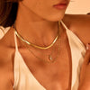 Wholesale Women's Stainless Steel 18K Gold Electroplated Geometric Threelayer Stacked Necklace Jewelry
