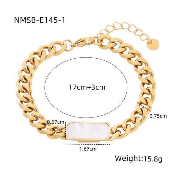 Wholesale Women's Stainless Steel 18K Gold Electroplated Heart Shape Bracelet Jewelry