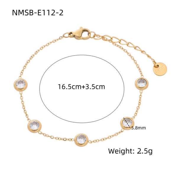 Wholesale Women's Stainless Steel 18K Gold Electroplated Heart Shape Bracelet Jewelry