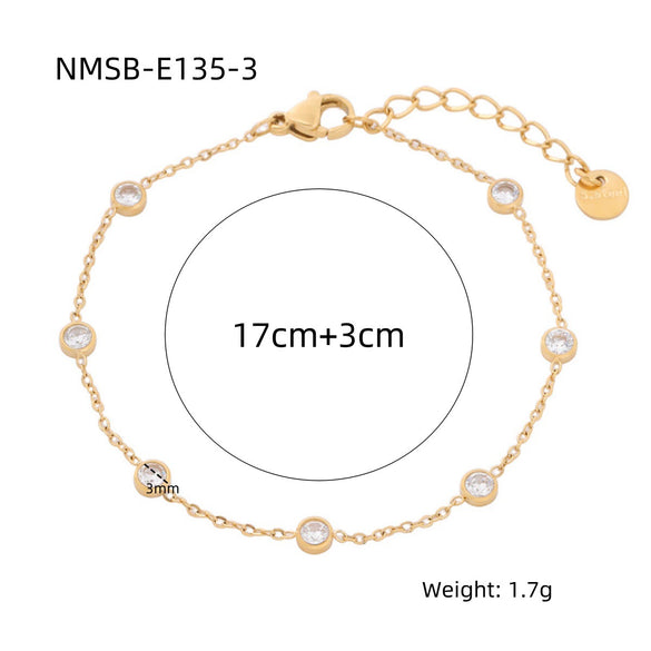 Wholesale Women's Stainless Steel 18K Gold Electroplated Heart Shape Bracelet Jewelry