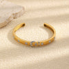 Wholesale Women's Stainless Steel 18K Gold Electroplated Star And Moon Geometric Bracelet