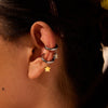 Wholesale Women's Stainless Steel 18K Gold Electroplated Star Shaped Ear Clip Earrings