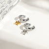 Wholesale Women's Stainless Steel 18K Gold Electroplated Star Shaped Ear Clip Earrings
