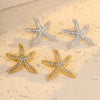 Wholesale Women's Stainless Steel 18K Gold Electroplated Starfish Micropaved Zircon Earrings Fashion Style