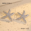 Wholesale Women's Stainless Steel 18K Gold Electroplated Starfish Micropaved Zircon Earrings Fashion Style