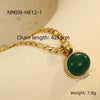 Wholesale Women's Stainless Steel 18K Gold Geometric Green Zircon Electroplated Necklace