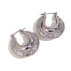 Wholesale Women's Stainless Steel 18K Gold Plated Asymmetrical Geometric Convex Hollow Fashion Earrings