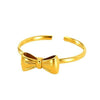 Wholesale Women's 316L Stainless Steel 18K Gold Plated Bow Design Ring
