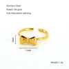 Wholesale Women's 316L Stainless Steel 18K Gold Plated Bow Design Ring