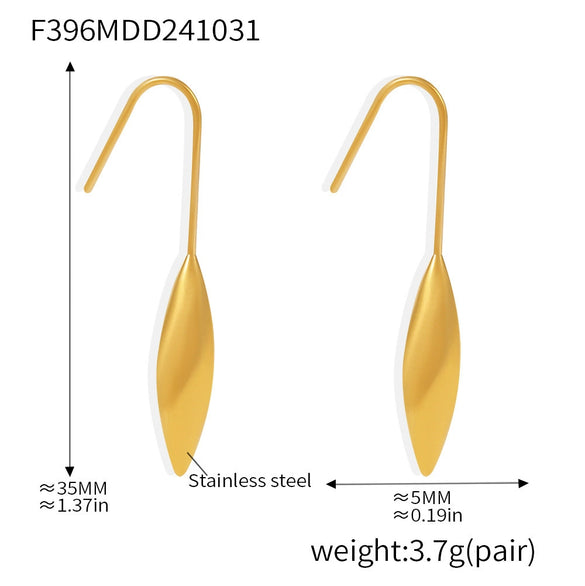 Wholesale Women's 316L Stainless Steel 18K Gold Plated Drop Shape Geometric Earrings