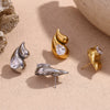 Wholesale Women's Stainless Steel 18K Gold Plated Drop Shape Zircon Earrings