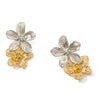 Wholesale Women's Stainless Steel 18K Gold Plated Flower Design Earrings With Advanced Design Sense And Retro Style