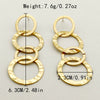 Wholesale Women's Stainless Steel 14K Gold Plated French Retro Round Stitching Tassel Earrings
