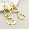 Wholesale Women's Stainless Steel 14K Gold Plated French Retro Tassel Earrings With Stitching