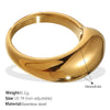 Wholesale Women's 316L Stainless Steel 18K Gold Plated Geometric Asymmetric Fashion Ring Jewelry