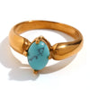 Wholesale Women's Stainless Steel 18K Gold Plated Geometric Curve Ring Electroplated Fashion Style