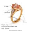 Wholesale Women's Stainless Steel 18K Gold Plated Geometric Curve Ring Electroplated Fashion Style